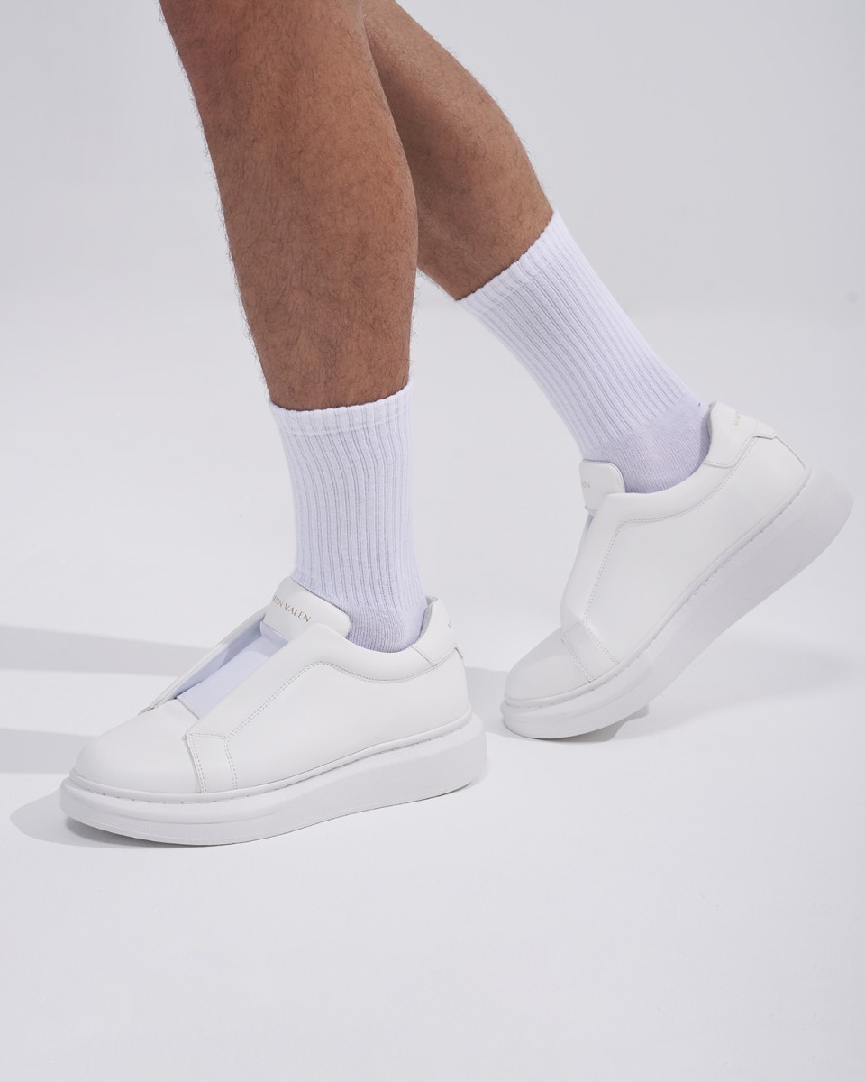 Hommes Slip On Sneakers Basket Blanc | Martin Valen