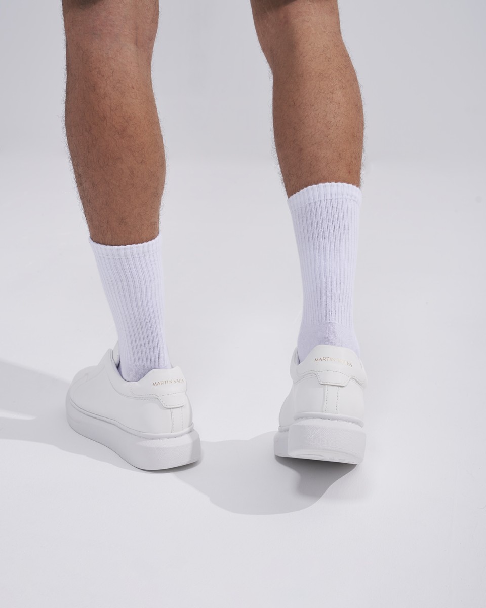 Hommes Slip On Sneakers Basket Blanc | Martin Valen