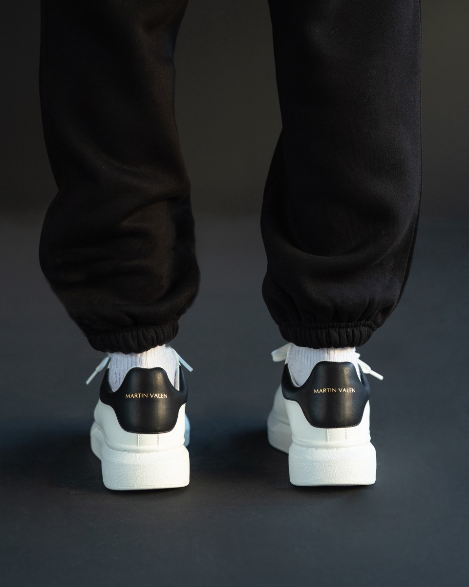 Plateforme Sneakers Basket Blanc-Noir