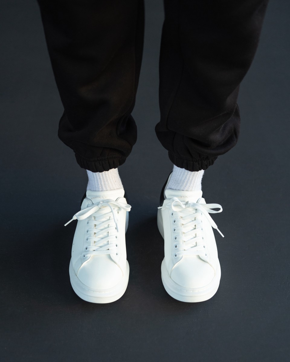 Plateforme Sneakers Basket Blanc-Noir | Martin Valen
