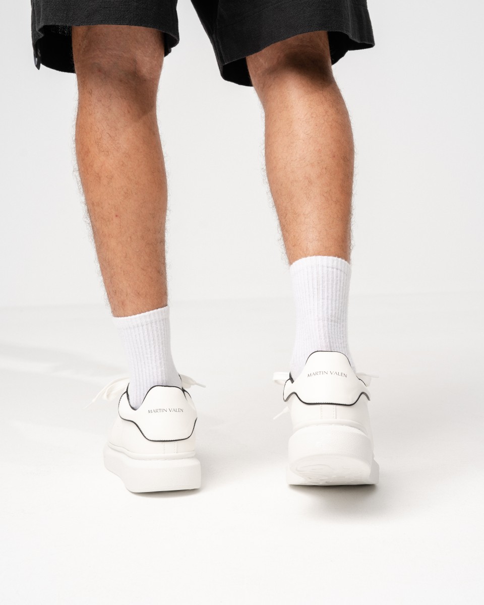 Herren Chunky Sneakers mit Schwarzer Linie in Weiß | Martin Valen