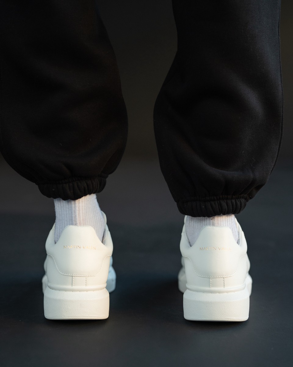 Белые кроссовки с высокой подошвой и короной для мужчин | Martin Valen