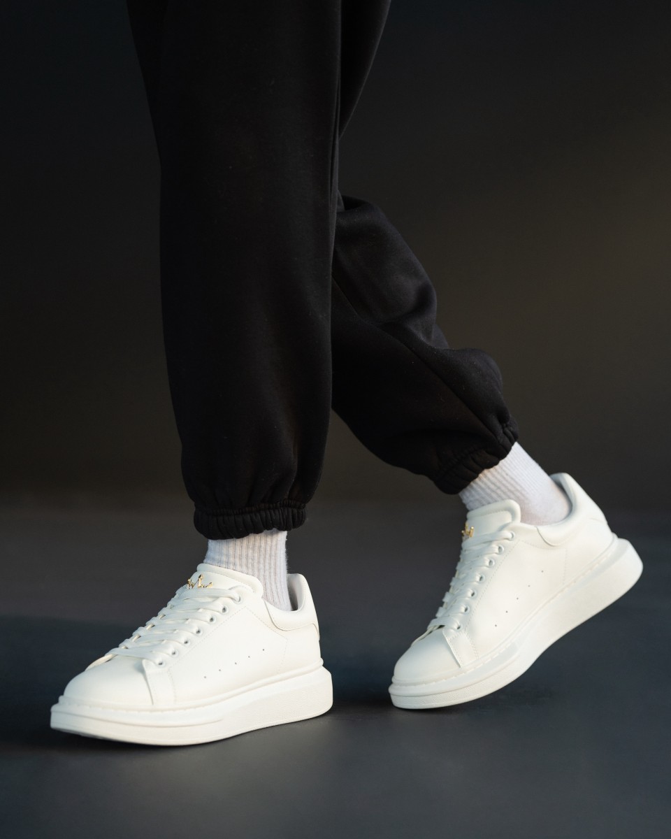 Scarpe Sneakers Uomo con Suola Alta e Corona Bianche | Martin Valen