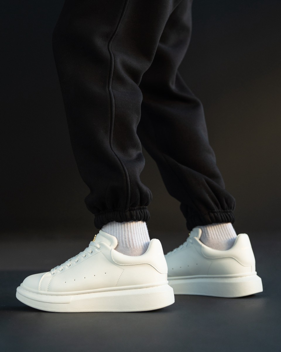 Men’s Crowned Chunky Sneakers Shoes White | Martin Valen