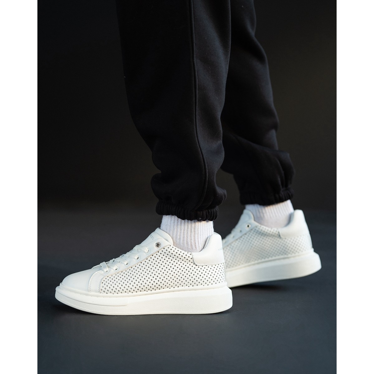 Sneakers da Uomo a Maglia Traspirante di Stilista in Bianco | Martin Valen