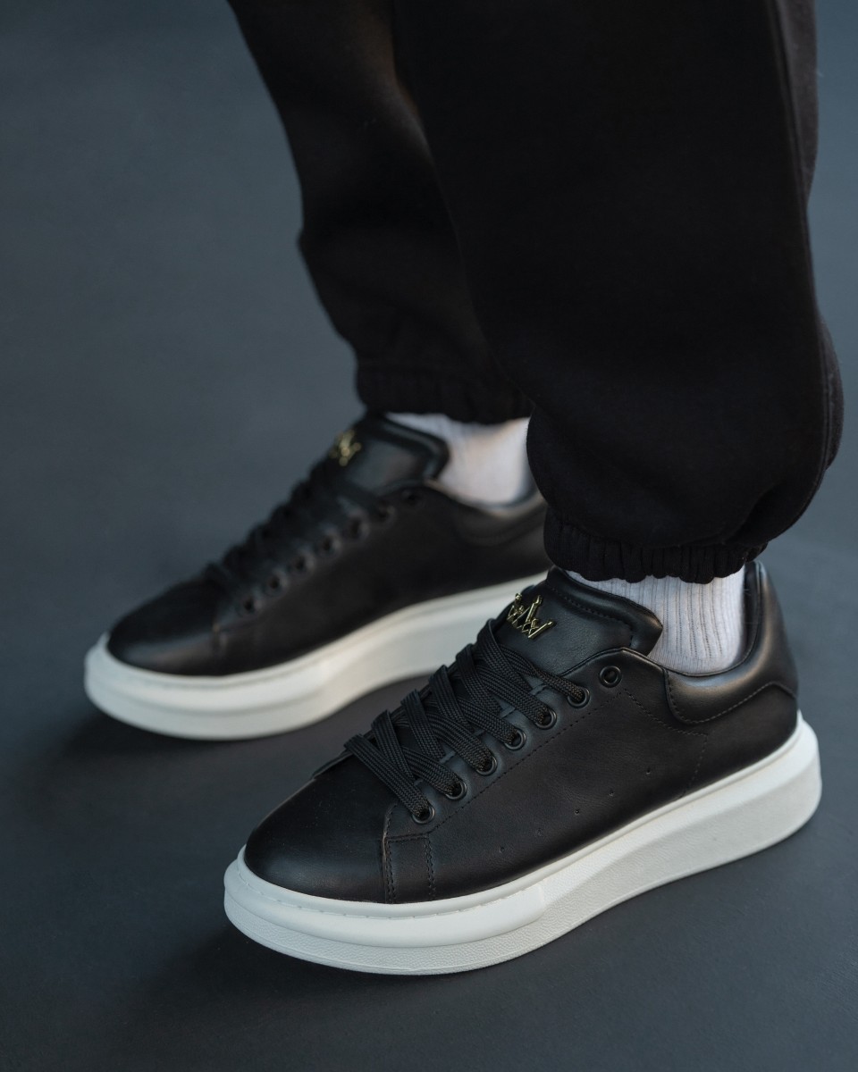 Sneakers à semelles épaisses débordantes noir N°21 pour hommes - 118FV -  Garrice