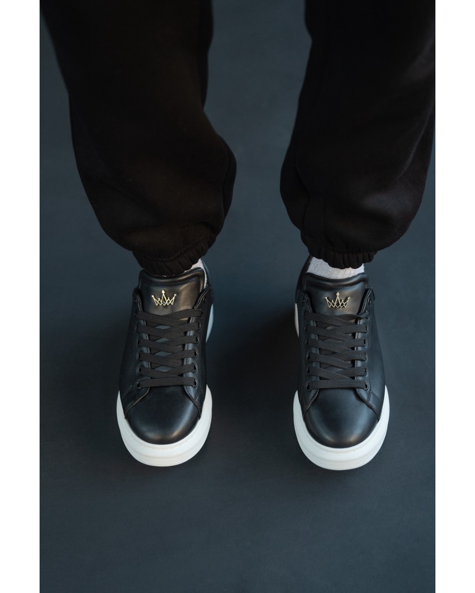 Zapatillas Hombre de Suela Alta Coronadas Negras | Martin Valen