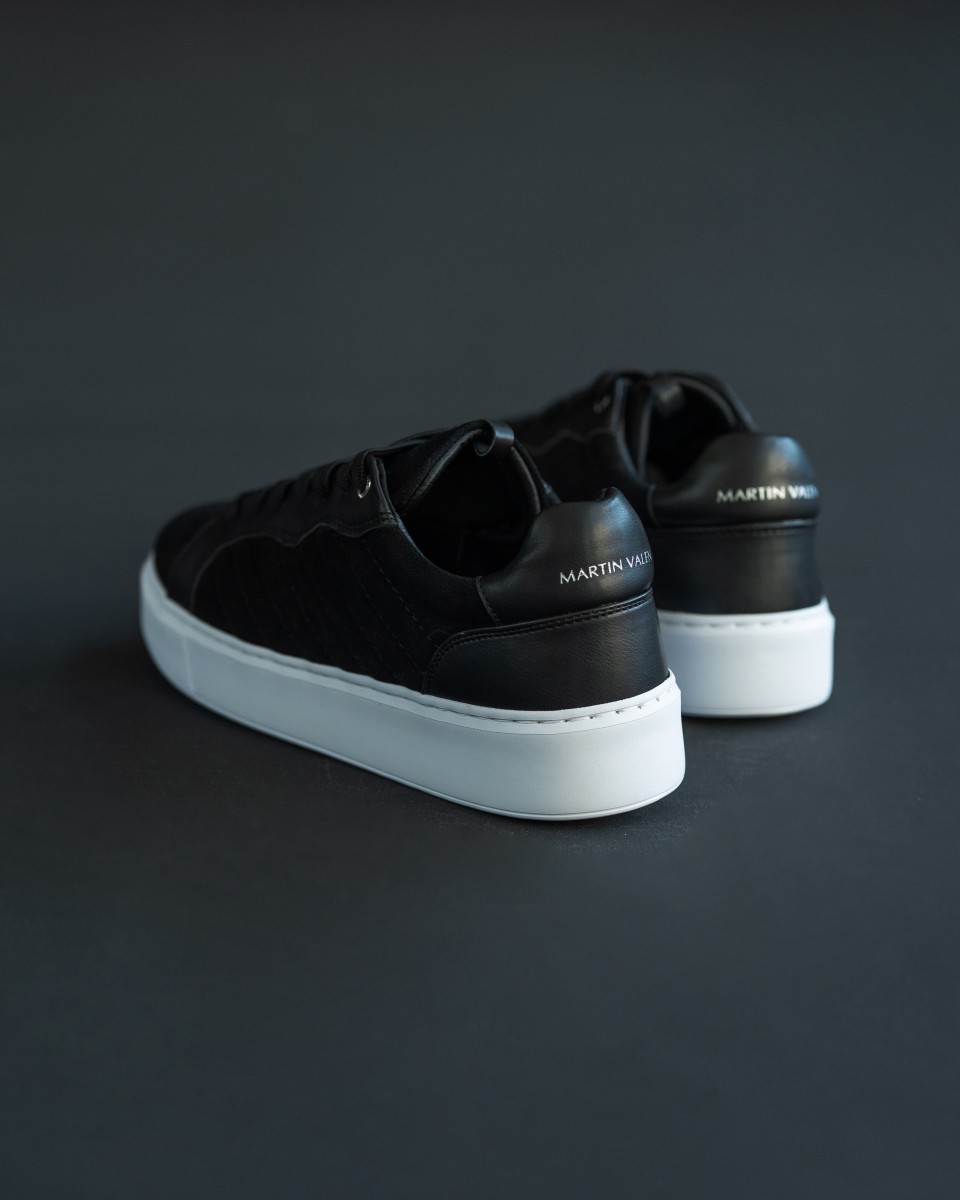 Diagonair Exclusive Striped Suede Sneakers in Black | Martin Valen