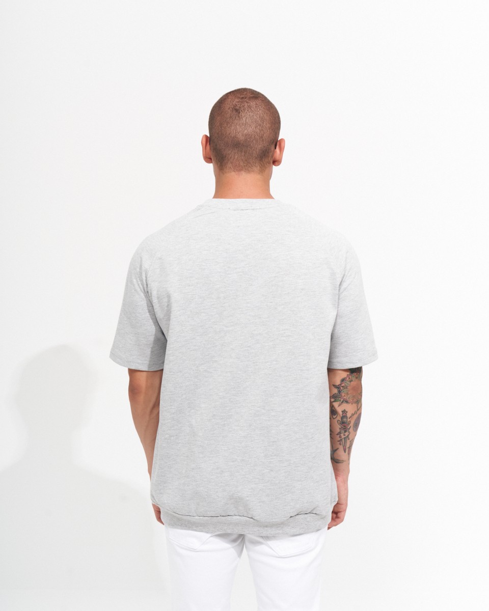 Мужская футболка Меланж с круглым воротом регулярного покроя с карманом | Martin Valen