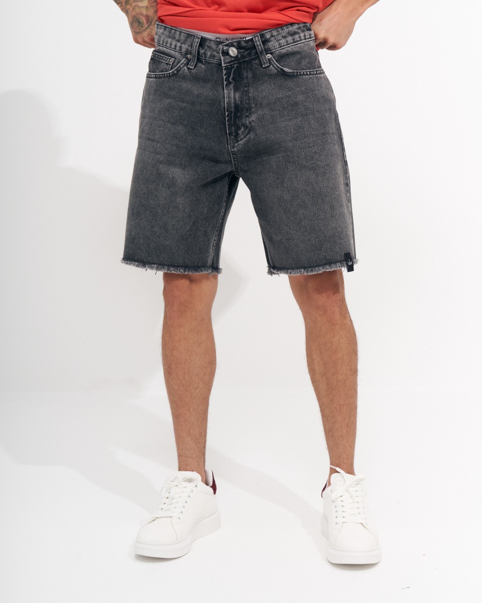 Мужские оверсайз шорты из стонированного винтажного денима | Martin Valen