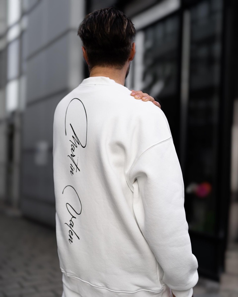 Signatura Martin Valen Sweatshirt Oversize Imprimé en 3D - Blanc