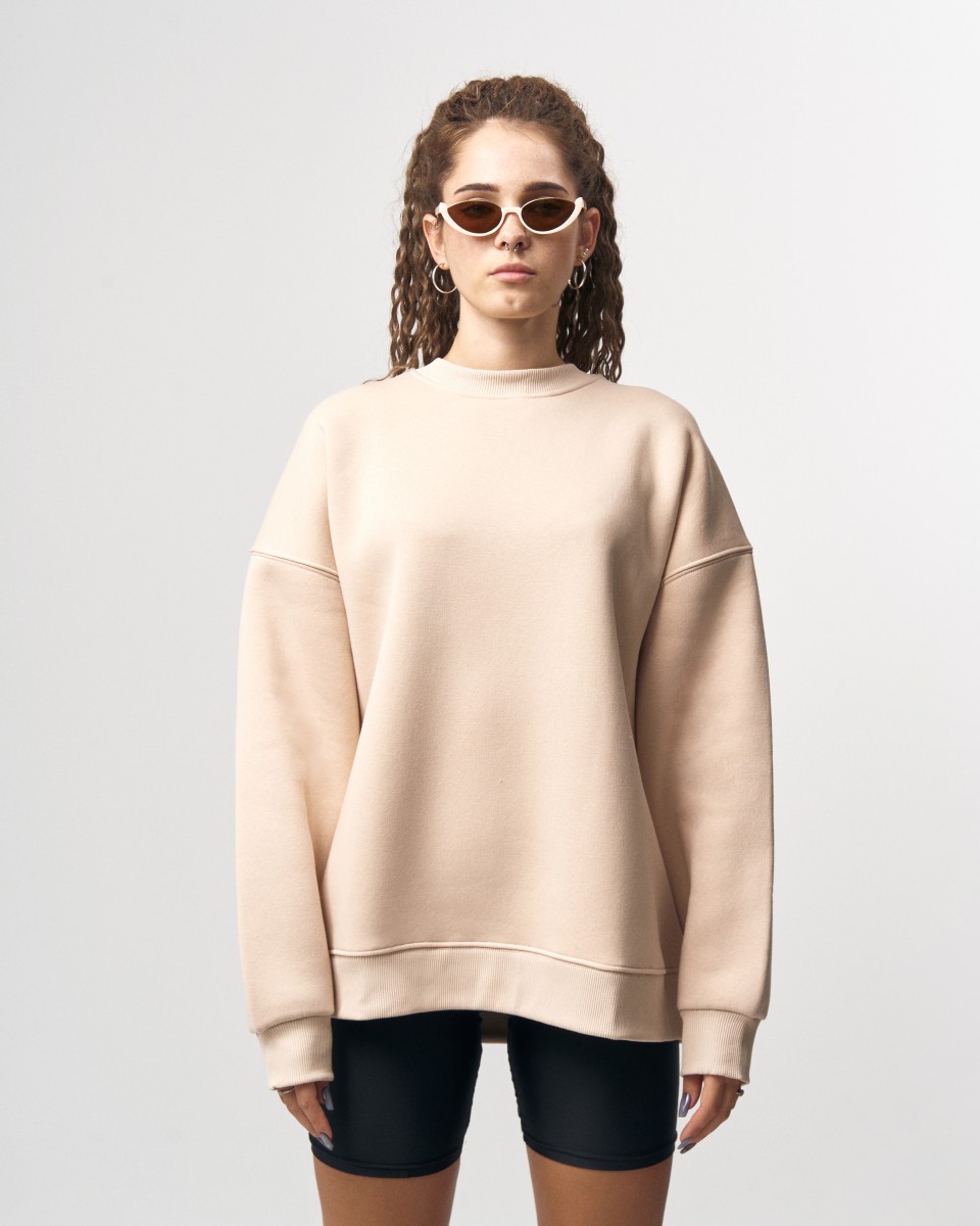 Martin Valen Women’s Basic Oversized Sweatshirt in Beige | Martin Valen