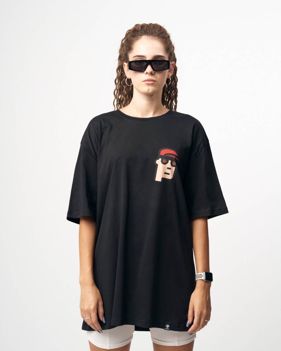 ‘’Investment’’ Camiseta Básica Estampada Feminina em Preto - Preto