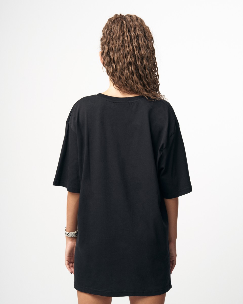 ‘’Investment’’ T-shirt Imprimé Basique pour Femmes en Noir | Martin Valen