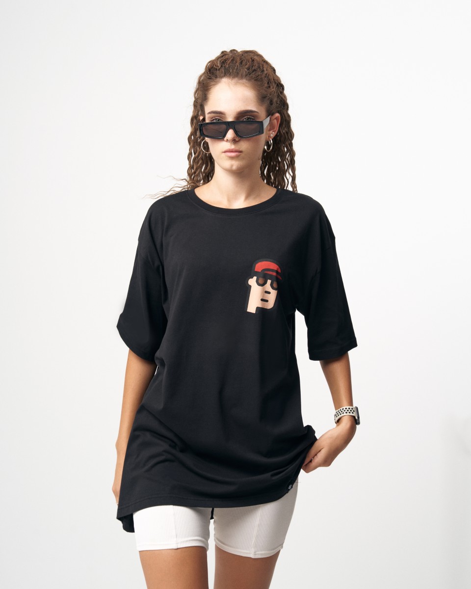 ‘’Investment’’ Damen Basic Bedrucktes T-Shirt in Schwarz | Martin Valen