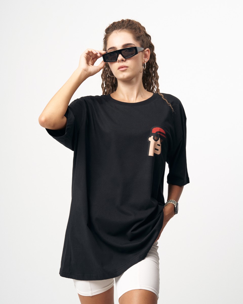 ‘’Investment’’ Damen Basic Bedrucktes T-Shirt in Schwarz | Martin Valen