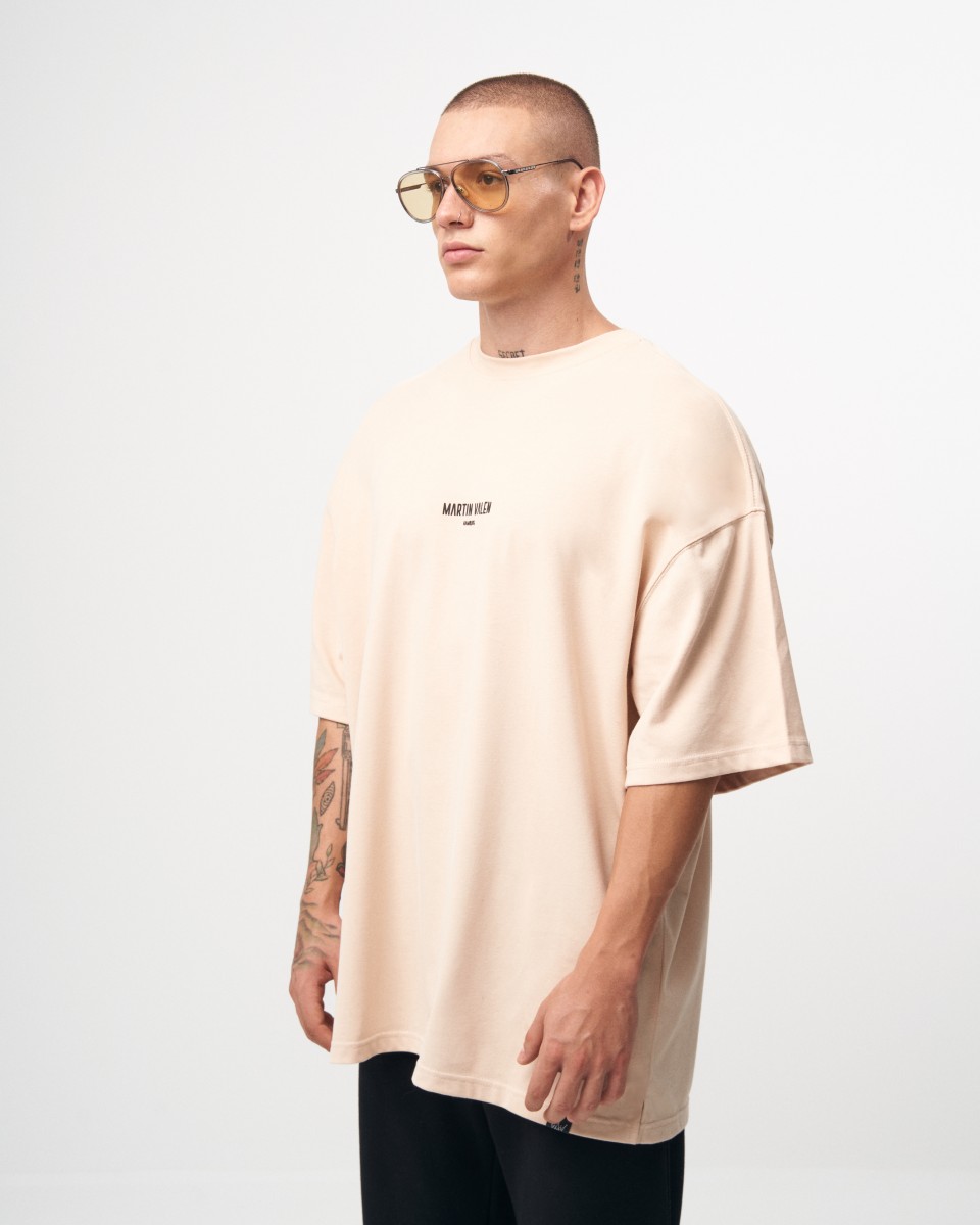 "Slogan" T-Shirt Designer Stampata Oversize da Uomo | Martin Valen