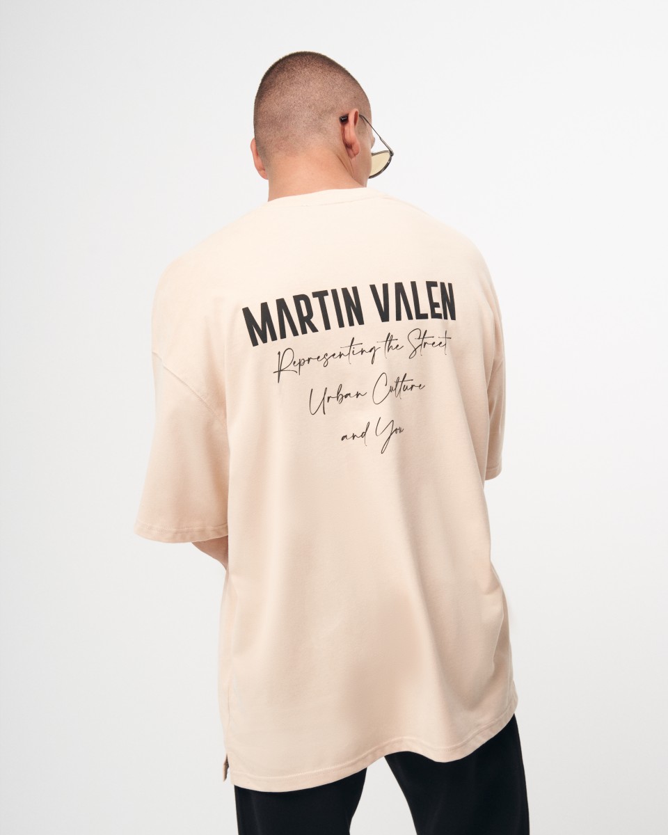 "Slogan" Herren Oversize Bedrucktes Designer T-Shirt | Martin Valen