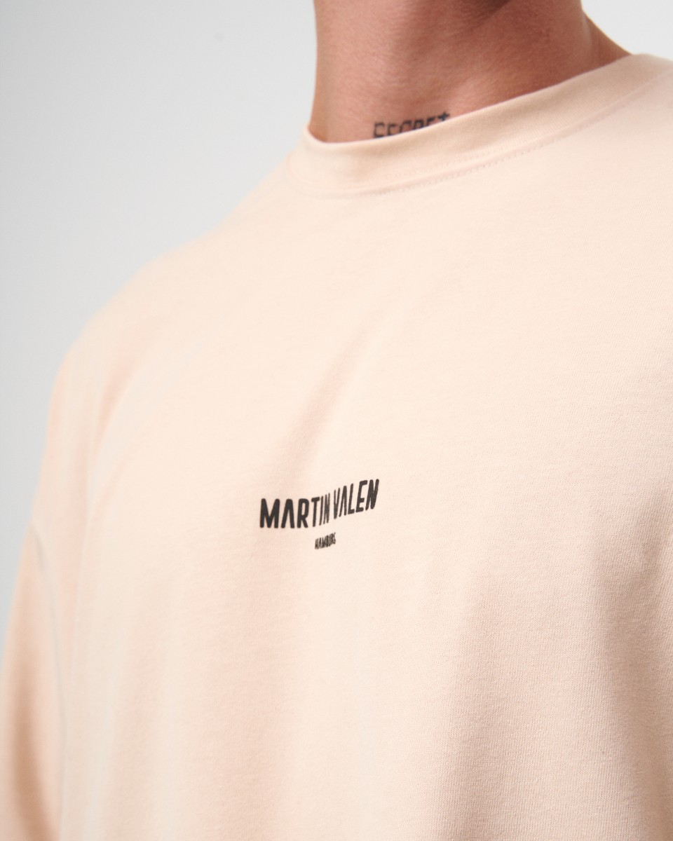 "Slogan" Heren Oversized Bedrukt Designer T-shirt | Martin Valen