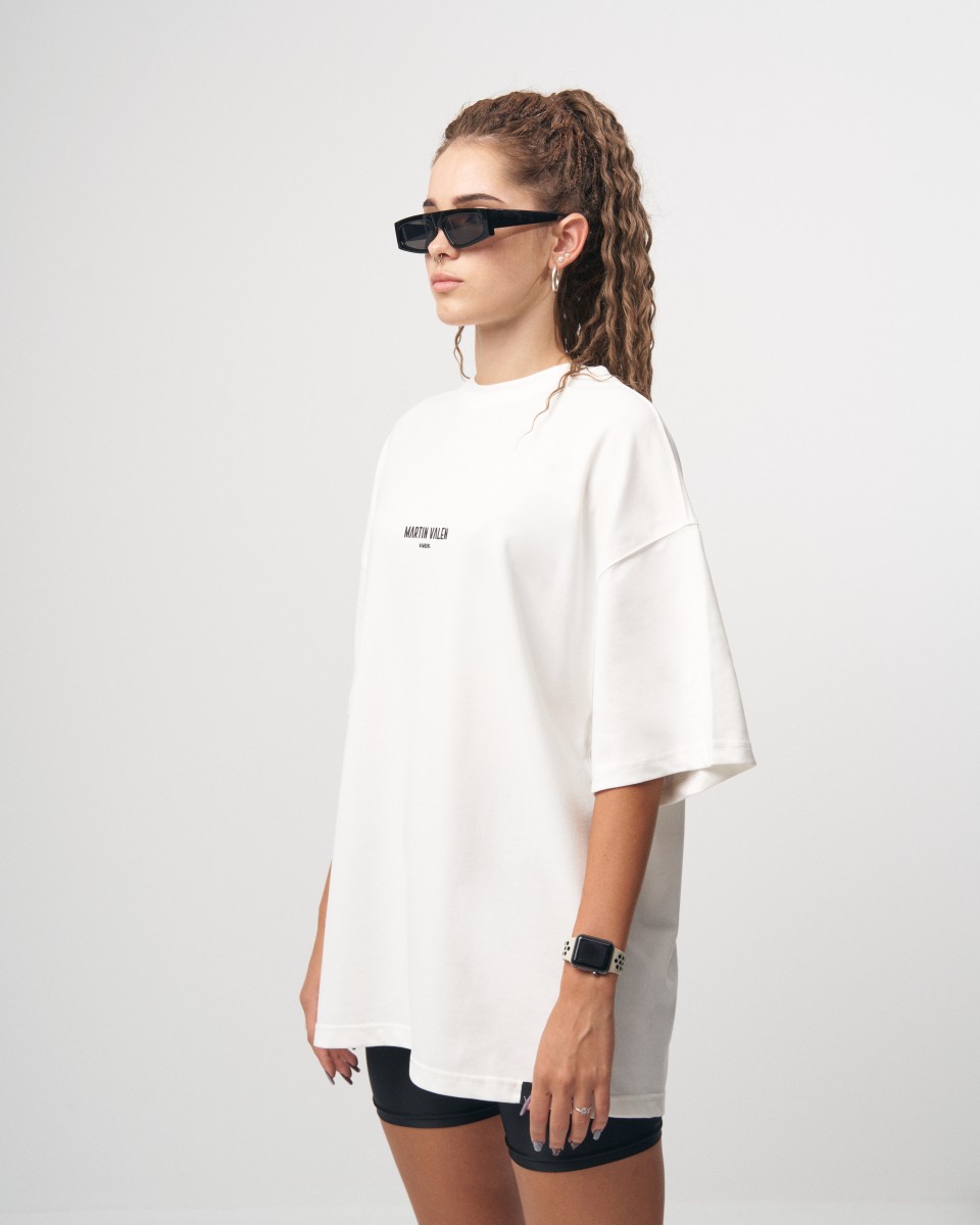 "Slogan" T-shirt Oversize pour Femmes avec Détail d'Impression Designer | Martin Valen