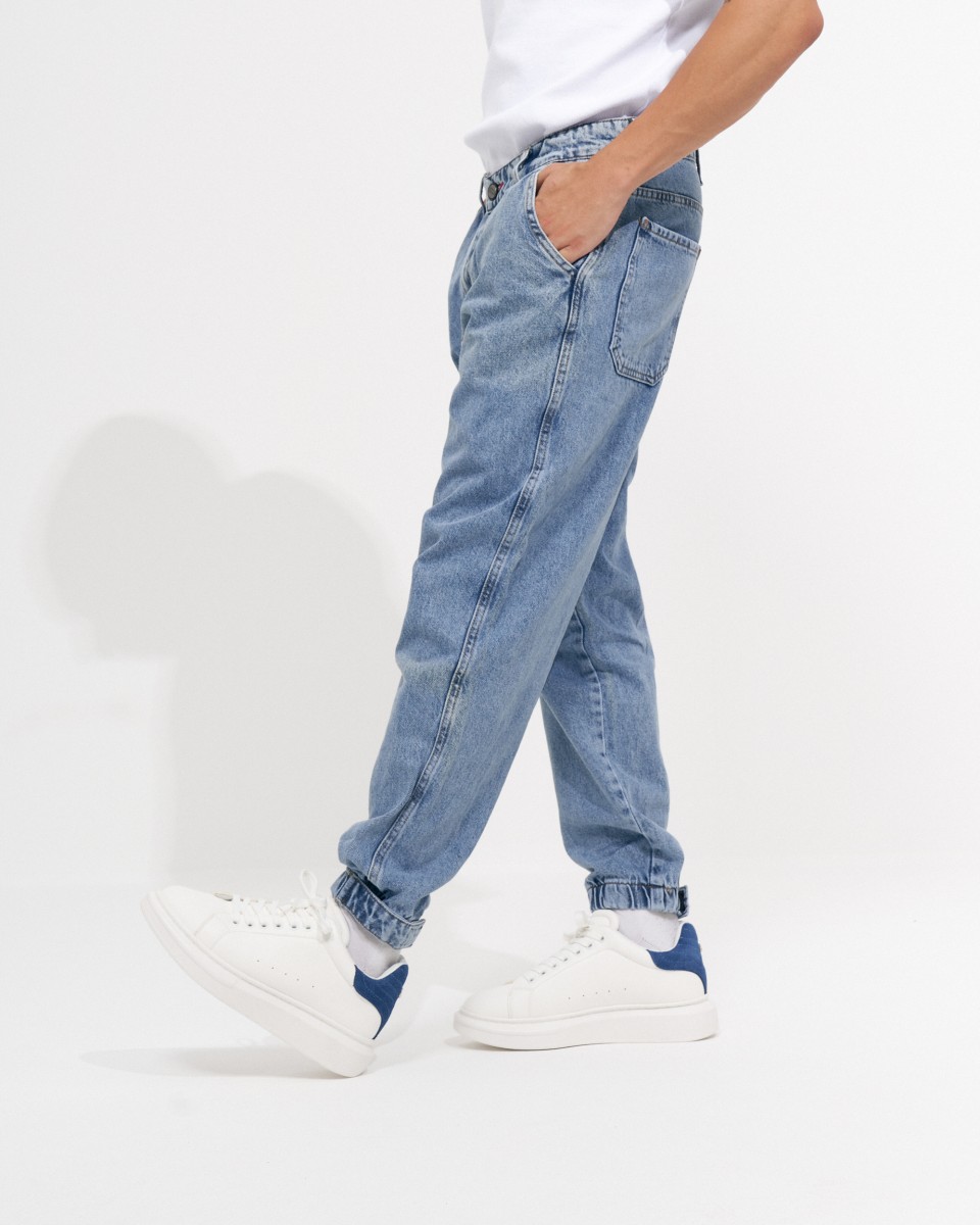 Мужские джинсовые джоггеры оверсайз с манжетами на липучке | Martin Valen