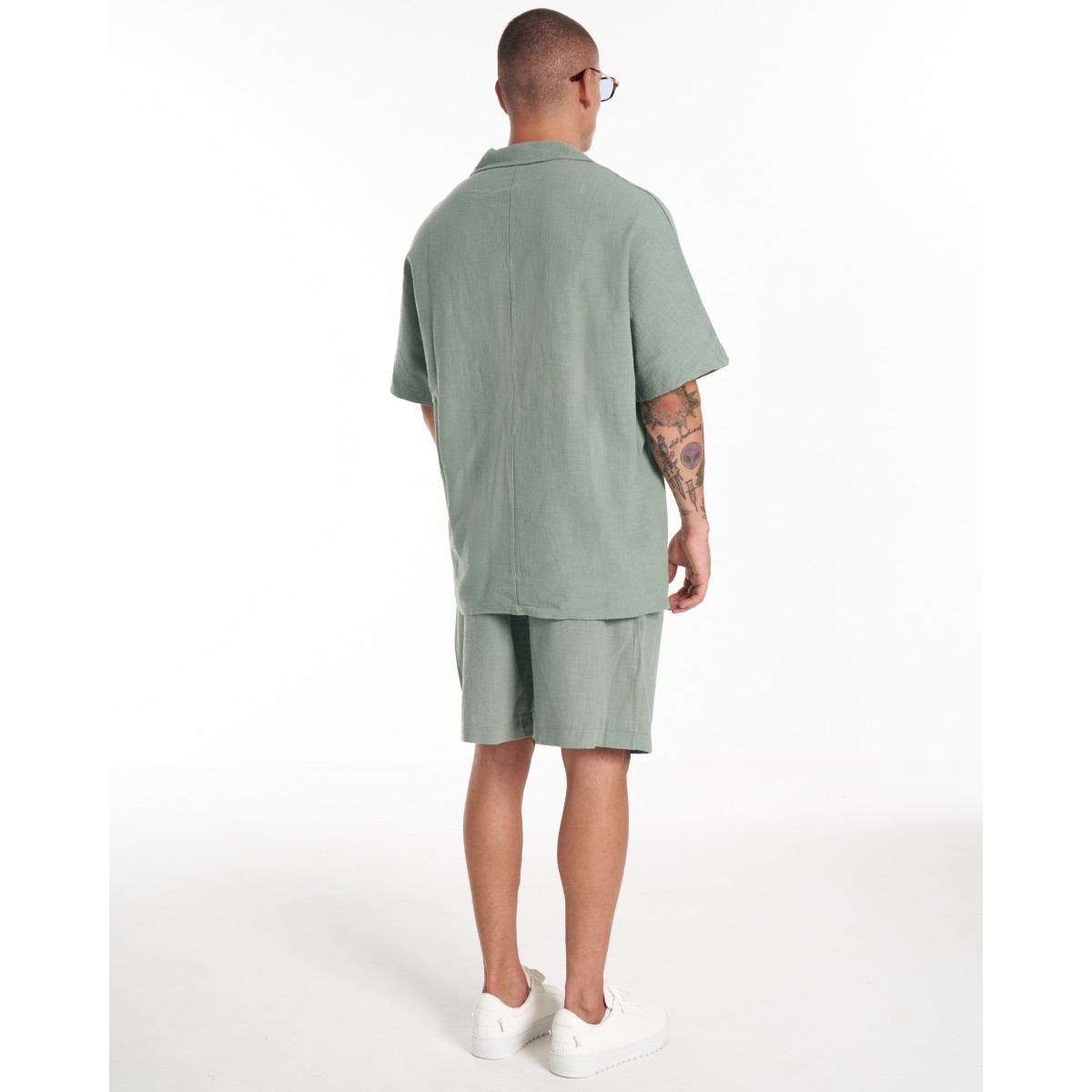 Men's Linen Cargo Shorts LUGANO in White