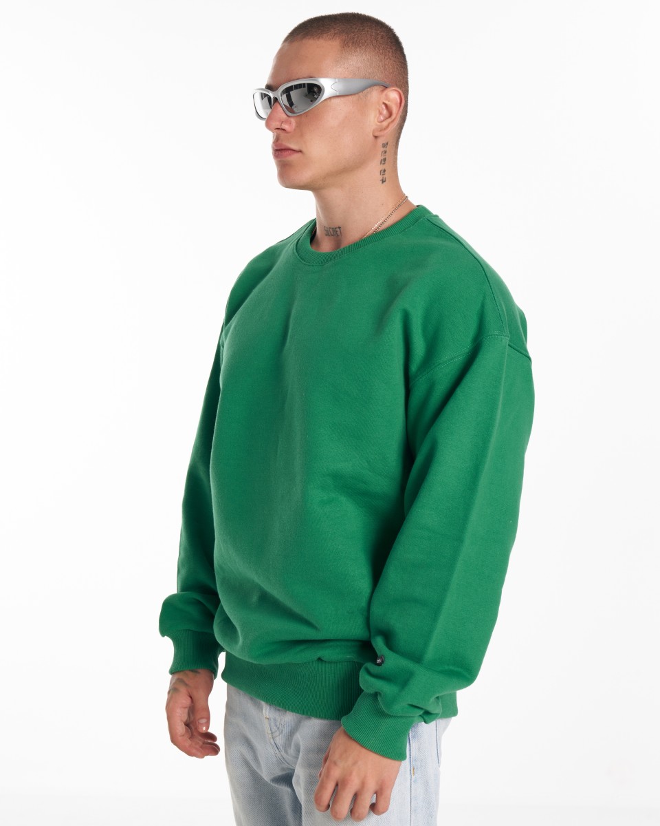Sweatshirt Verde Básico Oversized para Homens | Martin Valen