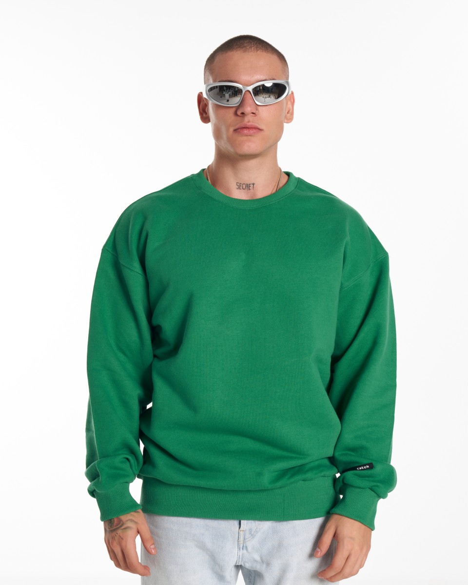 Sweatshirt Verde Básico Oversized para Homens | Martin Valen