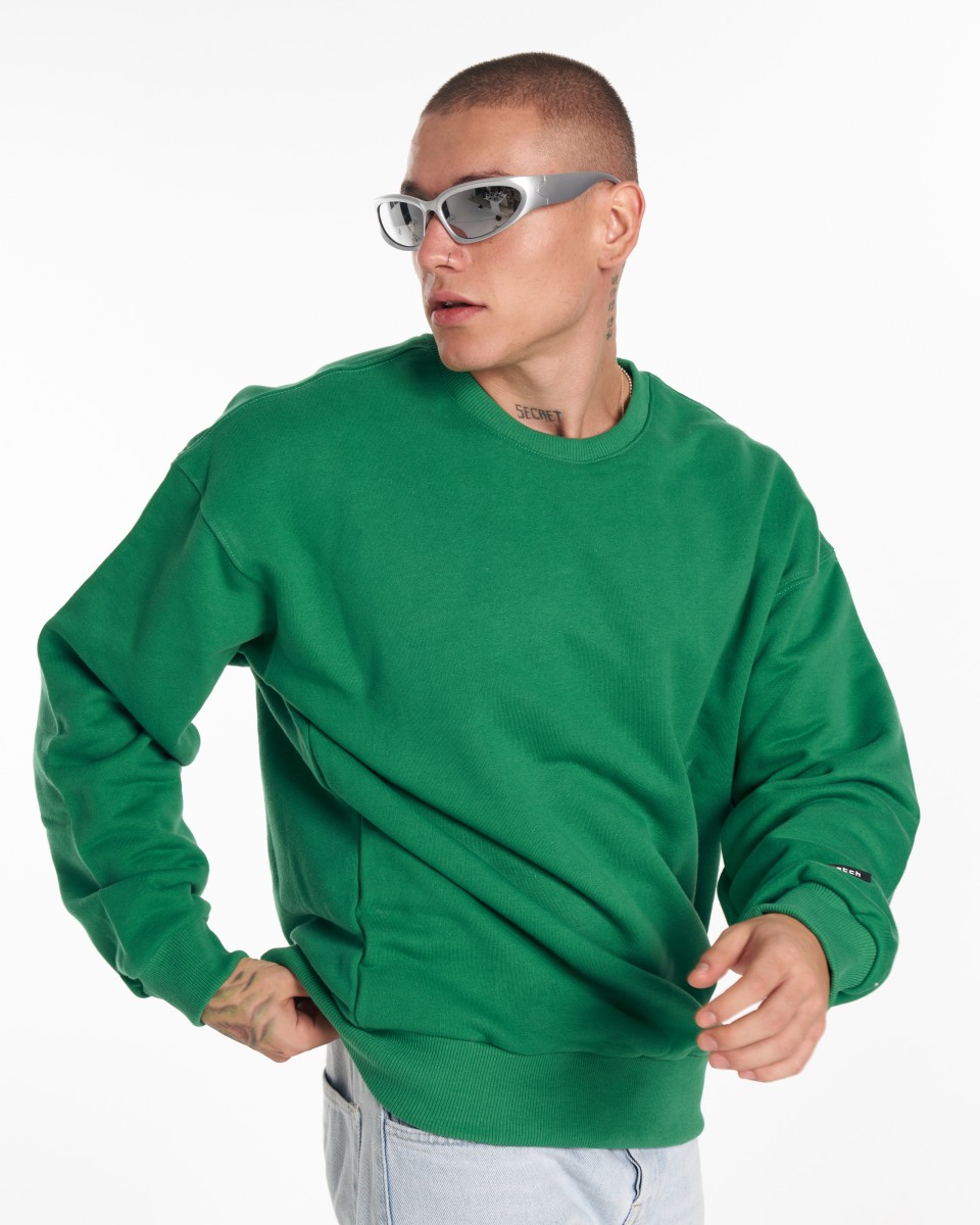 Heren Oversized Basic Groene Sweatshirt | Martin Valen