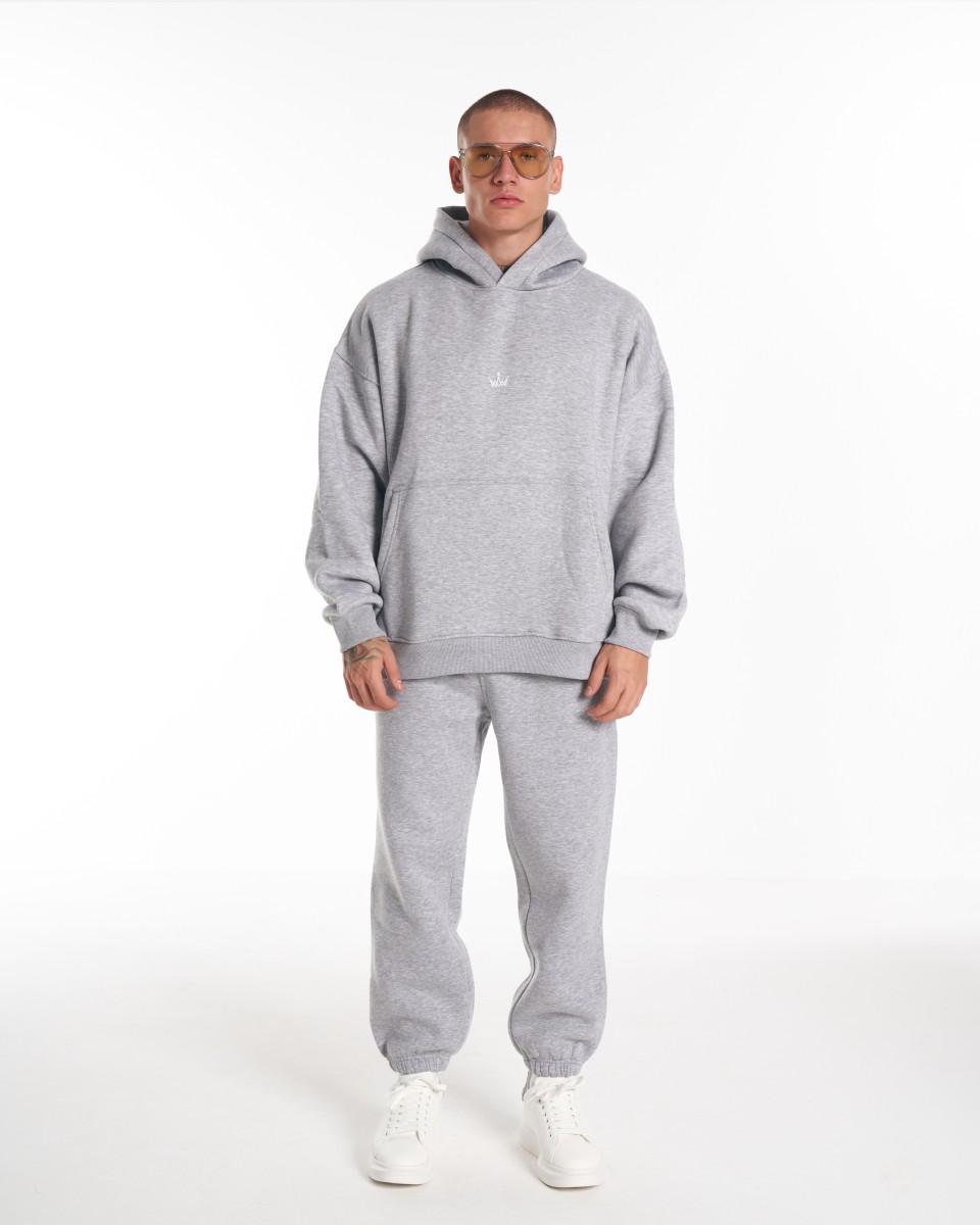 Regalia Crown Oversize Hoodie Trainingsanzug Set - Grau