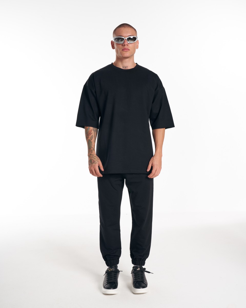 Men's Oversize Tracksuit Special Design Black | Martin Valen
