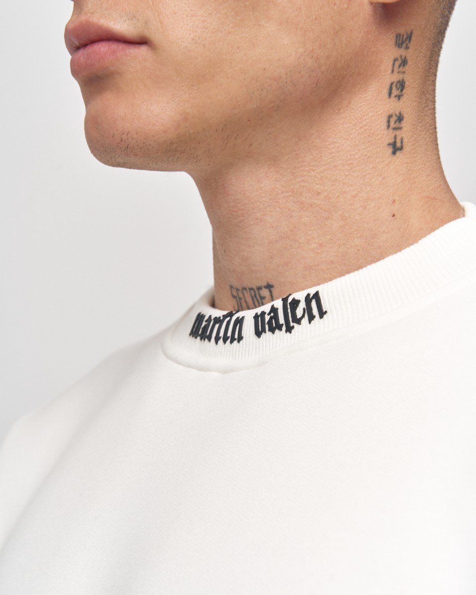 Men's Oversize Sweatshirt O-Neck Off White | Martin Valen