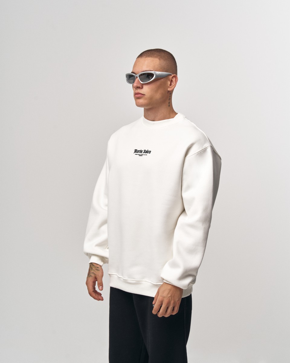 Sweatshirt Oversize pour Hommes Martin Valen Urban Culture Blanc | Martin Valen