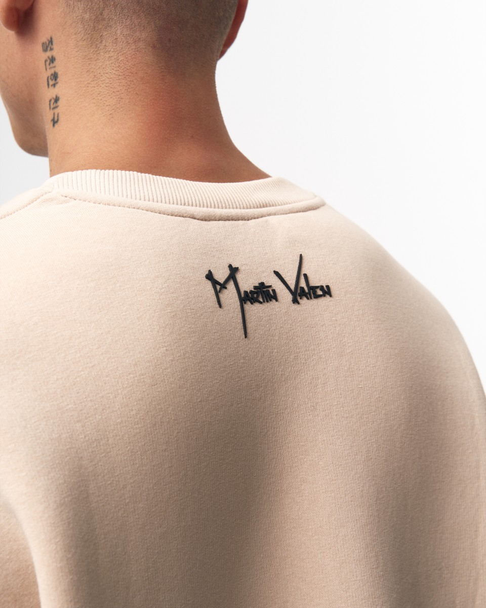 Men's Oversized Sweatshirt Minimal Art Cream | Martin Valen