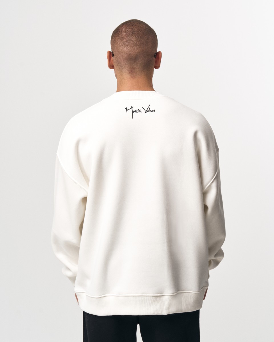 Übergroßes Basic-Sweatshirt für Herren „Martin Valen“ Weiß - Weiß