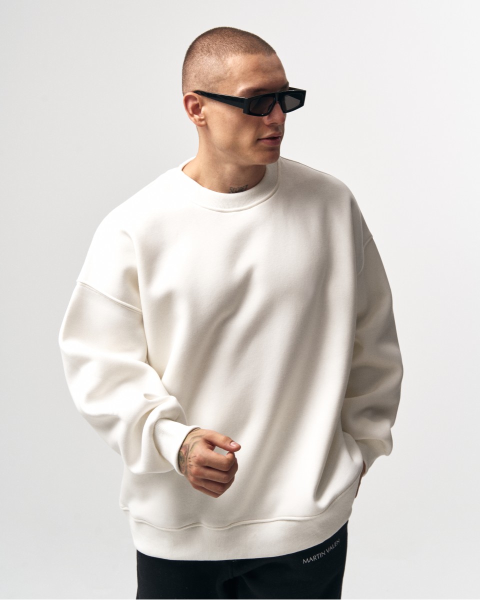 Men's Oversize Basic Sweatshirt ''Martin Valen'' White | Martin Valen