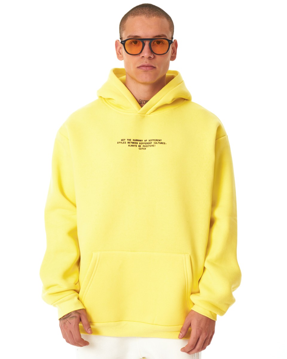 Men's Hoodie Text Detailed With Front Pockets