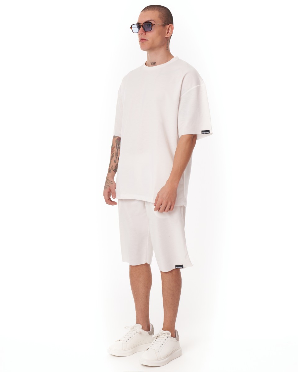 Men's Oversize Shortsuit Light Fabric White | Martin Valen