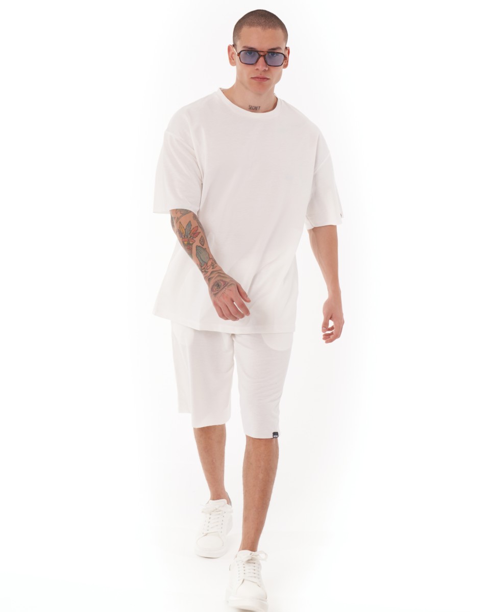 Men's Oversize Shortsuit Light Fabric White | Martin Valen