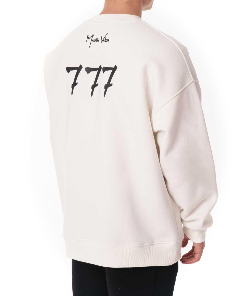 '777' Oversized Designer Sweatshirt with 3D Rubber Printed | Martin Valen