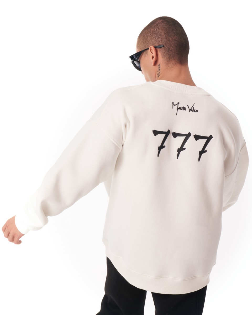 '777' Oversized Designer Sweatshirt with 3D Rubber Printed | Martin Valen