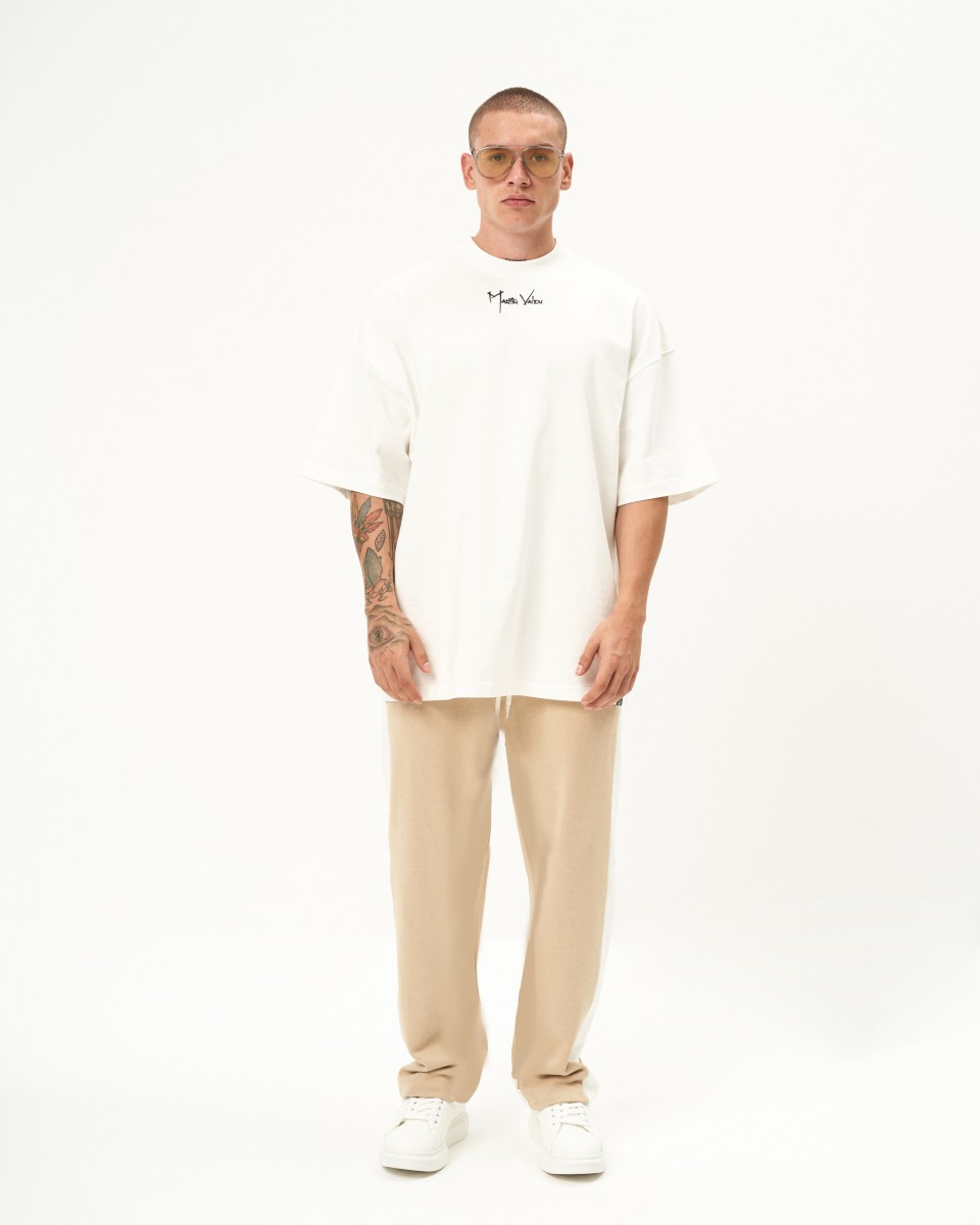 Men's Oversize Martin Valen 3D Printed White T-Shirt | Martin Valen