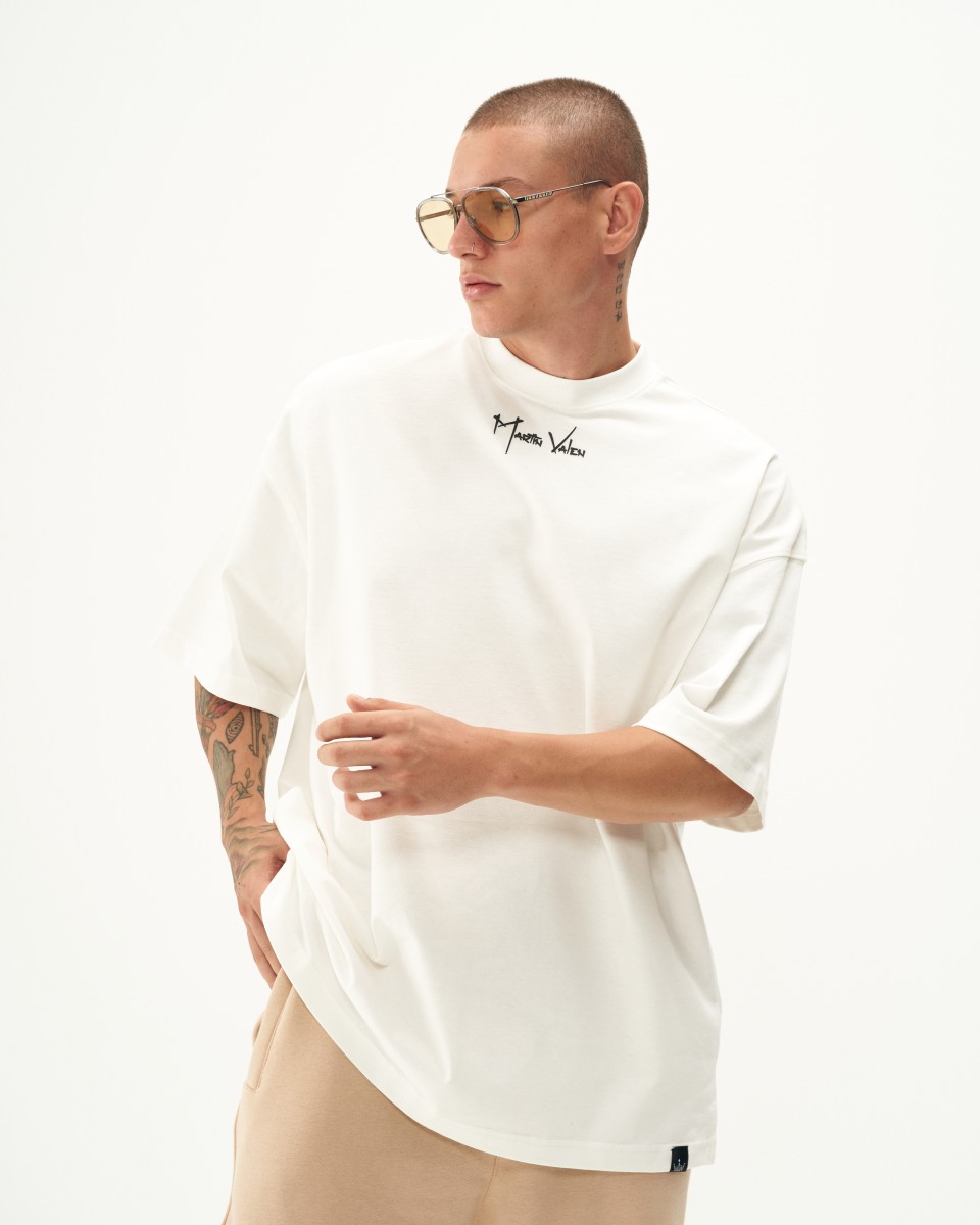 Homme T-shirt épais Blanc Martin Valen 3D Surdimensionné | Martin Valen