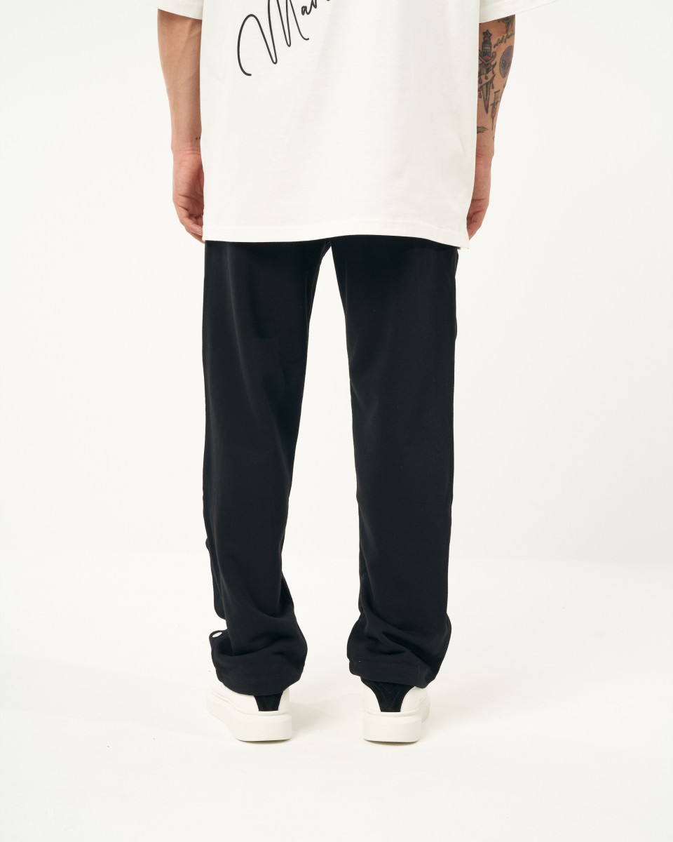 Oversized Black Baggy Jogger with Press Studs | Martin Valen