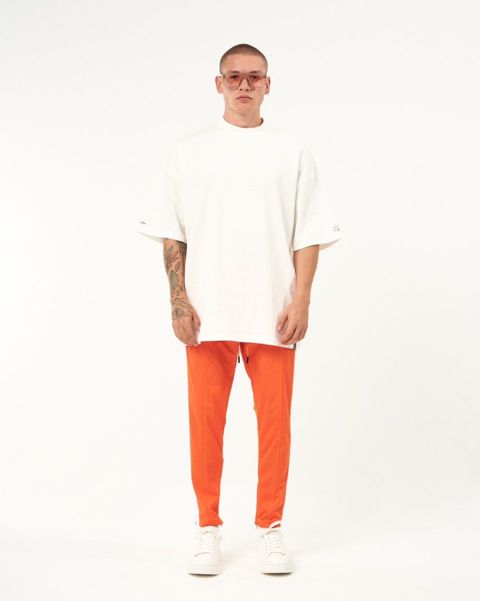 Orange Hose Mit Weißen Streifen | Martin Valen