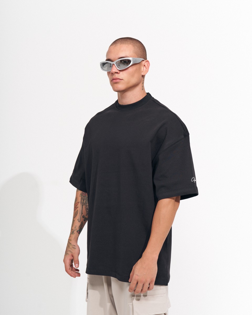 Men's Extra Oversized Basic Black T-shirt | Martin Valen