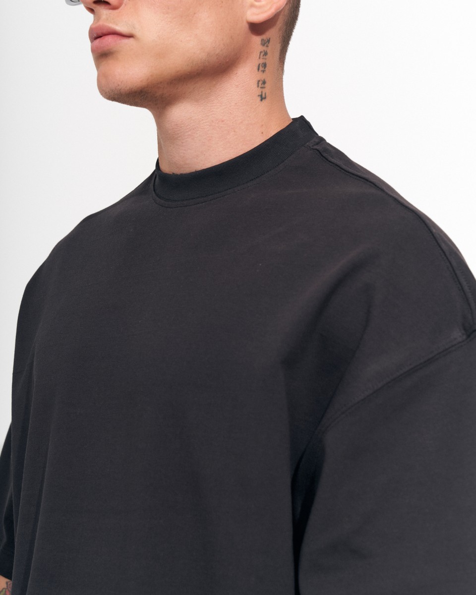Men's Extra Oversized Basic Black T-shirt | Martin Valen