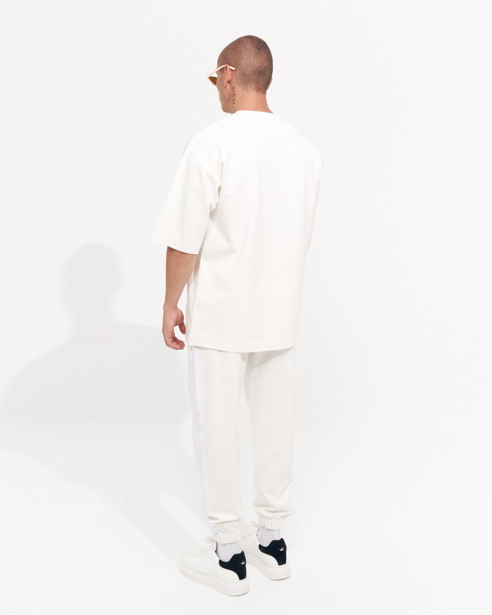 Men's Oversized Tracksuit Special Design White | Martin Valen