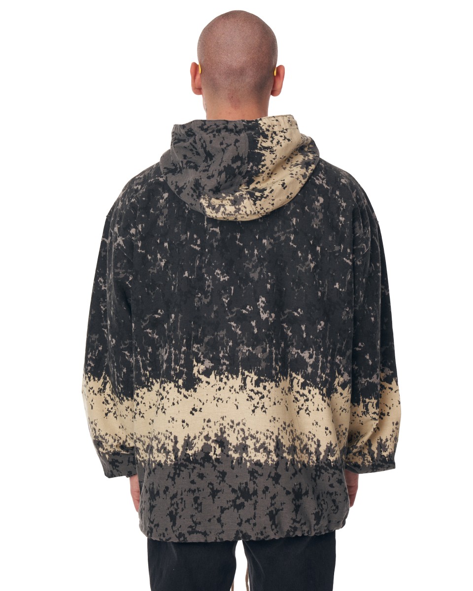 Men's Paint Splash Patterned Linen Hoodie In Anthracite | Martin Valen