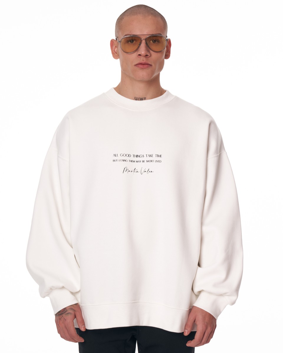 Sweatshirt Oversize Pour Hommes Avec Illusion de Papillon
